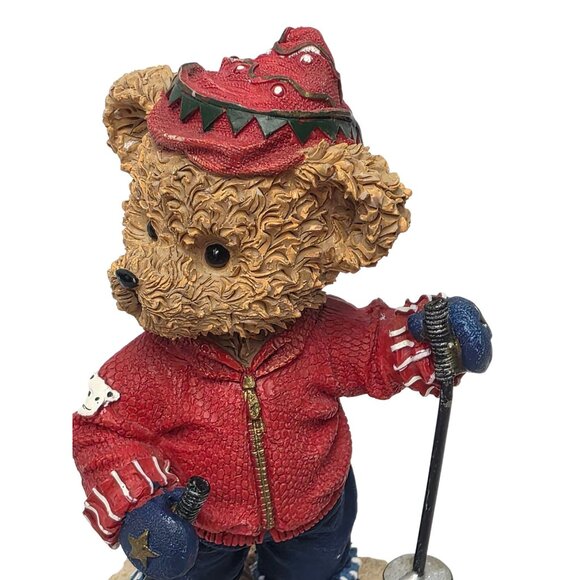 Kuddles Korner Bear Skiing Figurine Statue January 11804 Home Interiors 2002 - Picture 2 of 10
